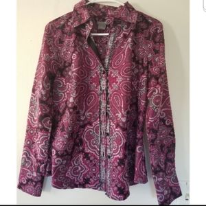 Ann Taylor Paisley Button Blouse Size 4
